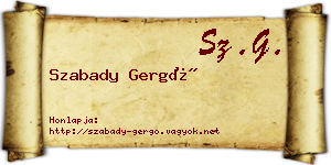 Szabady Gergő névjegykártya
